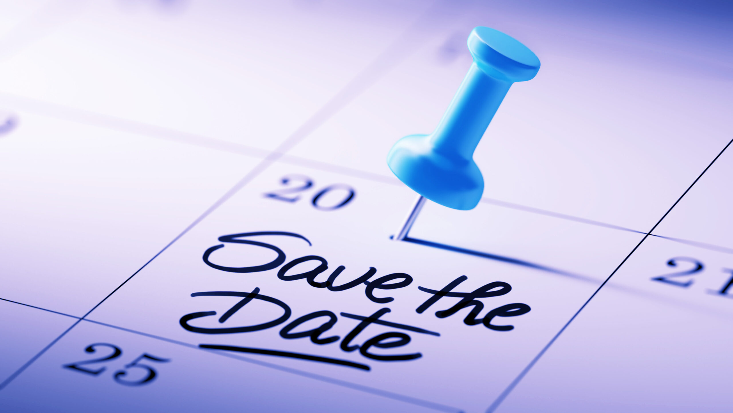 Concept image of a Calendar with a blue push pin